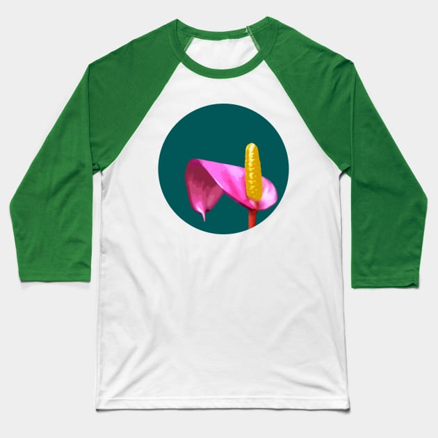 Anthurium Baseball T-Shirt by tuditees